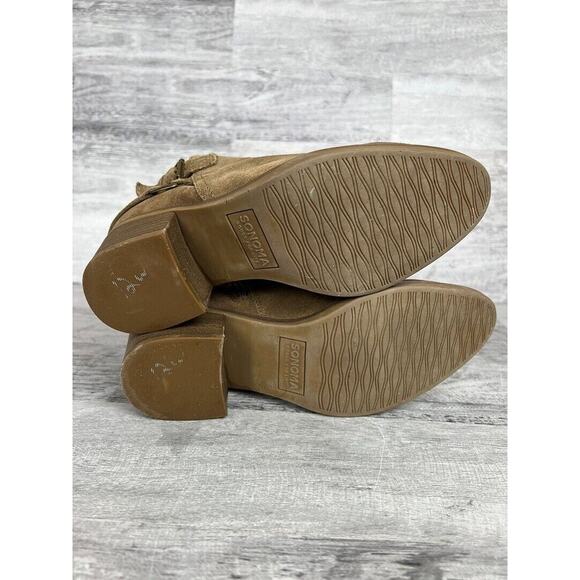 Sonoma Womens Sonya Brown Suede Ankle Boots Size 6.5 With Block Heel - Picture 8 of 8